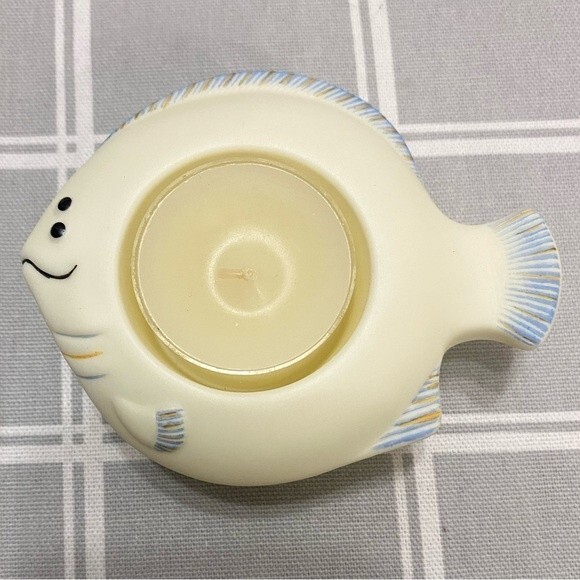 PartyLite Aqua Pals Fish Floating Bisque Porcelain Tealight Candle Holders P7144 - Picture 6 of 11